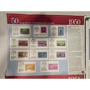1950 and 1951 Commemorative Issue Stamps featuring famous Americans